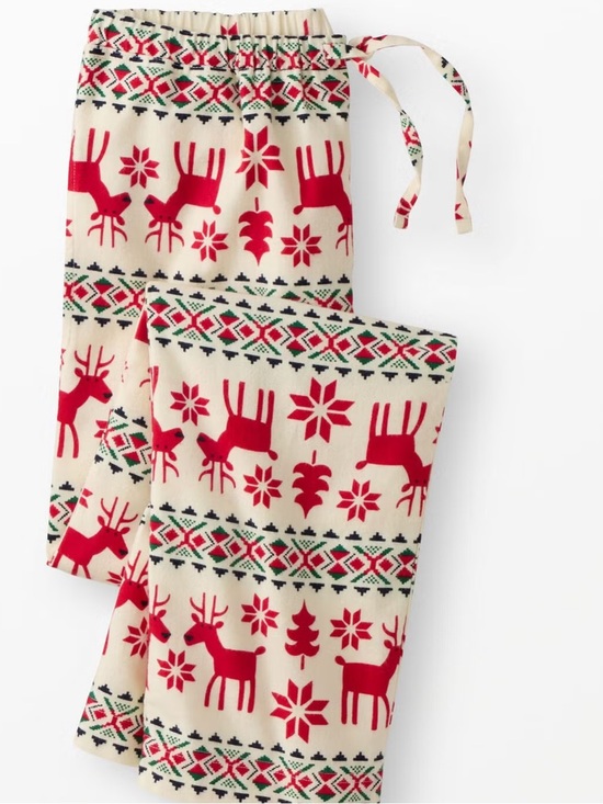 Hanna Andersson Other - Hanna Andersson Unisex Dear Deer Flannel Pajama Pants Sz L